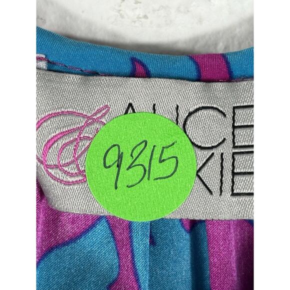 Alice & Trixie Blouse Womens Size M Silk Multicolor Geometric Top - Picture 10 of 11